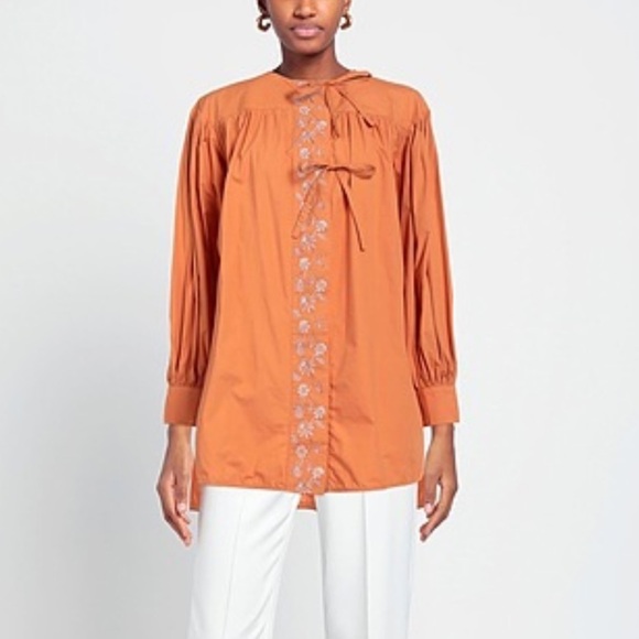 ULLA JOHNSON | SCARLETTE TUNIC TOP | Size 2 | NWT | Orange - Picture 1 of 16